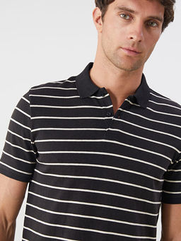 Polo Yaka ?izgili Penye Erkek Ti??rt