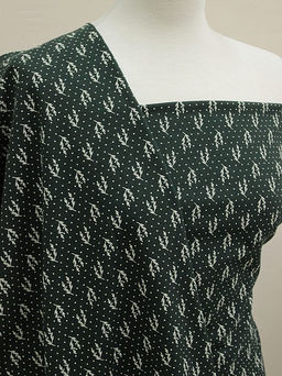 Теплый хлопок Набойка-веточки с горошком цв.т.пихтово-зеленый, ш.1.48м, хлопок-100%, 160гр/м.кв - Купава фото 6