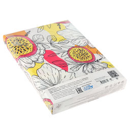 Постельное белье, комплект 1,5 спальный "Папайя" б/з, 4 предмета: пододеяльник 145х215см, простыня 150х215см, 2 наволочки 70х70см с клапаном-запахом, бязь 121г/м2, хлопок 100%, упаковка "классическая" ПВХ 32х41см, "Домашняя мода" (Россия)