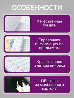 Набор предметных тетрадей 48 листов, Calligrata TOP «Аниме», 10 предметов