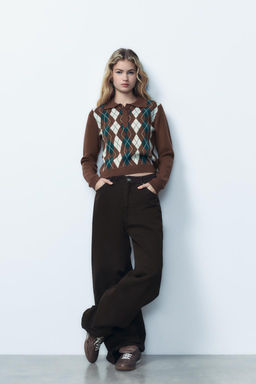 ARGYLE JACQUARD POLO SWEATER - Zara фото 10
