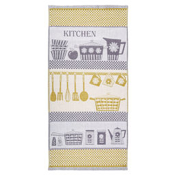 Полотенце кухонное 30х70см, пестротканое, плотность 200гр/м2, хлопок 100%, Kitchen, цвета микс (Россия)