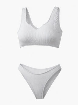 Купальник женский раздельный фактурный MINAKU, размер 42, белый