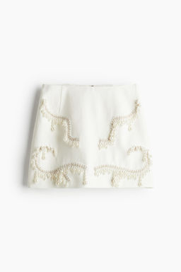 Falda de lino con cuentas decorativas - H&m фото 4