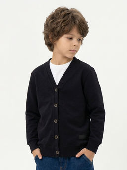 Кардиган на пуговицах 22-1757 черный - Mini maxi фото 5