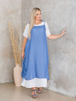 Платье 1155 бело-синий - Novita фото 3