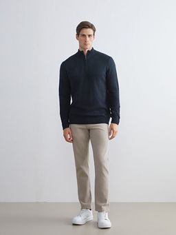 Dik Yaka Uzun Kollu Erkek Triko Kazak