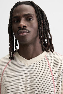 CONTRAST OPEN-WEAVE T-SHIRT - Zara фото 6