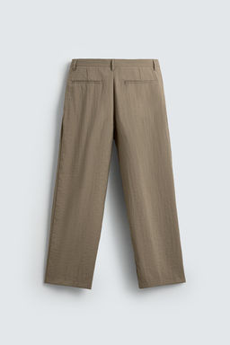 PANTAL?N FLUIDO RELAXED FIT EFECTO ARRUGADO / Beige - Zara фото 8