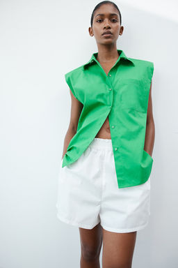 Camisa sin mangas con hombreras - H&m фото 3