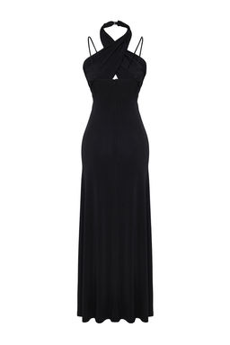 TRENDYOLMILLA Siyah Cut Out/Pencere Detayl? Orme Elbise TPRSS25EL00020  фото 9