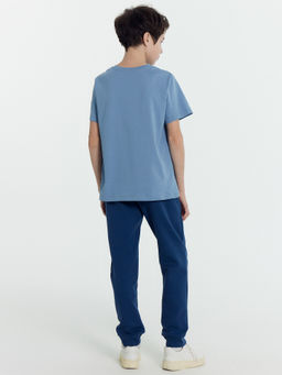 Брюки для мальчиков серо-синие с печатью - Mark formelle фото 3