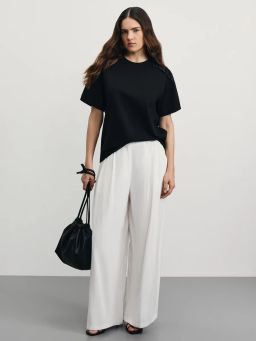 Футболка из хлопка с декоративными бусинами / Zarina фото 2