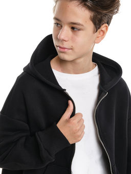 Зипка толстовка для мальчика с шевроном 22-0430 черный