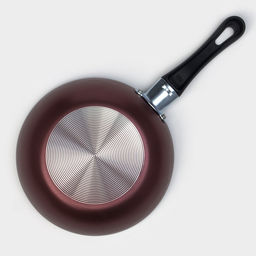 Сковорода Доляна Promo, d=16 см, пластиковая ручка, антипригарное покрытие, алюминий, бордовая фото 3