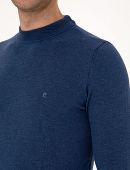_ndigo Melanj Slim Fit _eyrek Yaka Basic Triko Kazak
