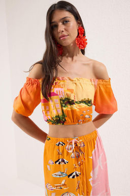 Plaj Giyim Siyah Dokuma Midi Yuksek Bel Bluz-Etek Tak?m TBESS25AU00080 - Trendyolmilla фото 8