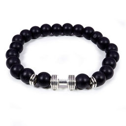 Браслет из шунгита с гирей символ защиты и достижения цели