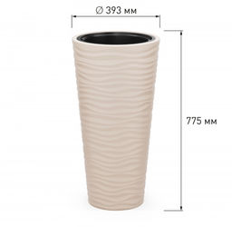 Кашпо Оазис 63л (со вставкой 13л) св.бежевый М8083*-* - Альтернатива фото 4