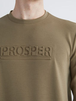 Bisiklet Yaka Bask?l? Erkek Sweatshirt