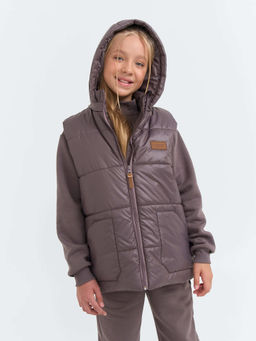 Жилет со съемным капюшоном Темный шоколад 7+ - Bungly фото 14