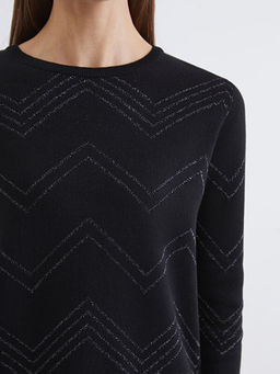 Bisiklet Yaka Desenli Kad?n Triko Kazak