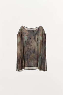 PRINTED BEADED TOP - Zara фото 5