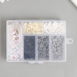 Бусины в шкатулке «Серые», нить 0.8 мм 5 м 12×8.4×2.2 см