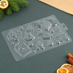 Цена за 10 шт. Форма для шоколада Новогодние традиции, 21?14 см