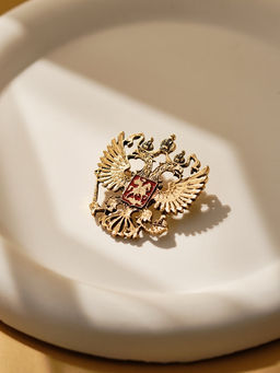 Брошь Герб Российской Федерации, красная в золоте