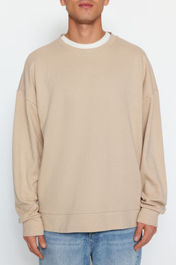 TRENDYOL MAN Lacivert Bisiklet Yaka Oversize/Genis Kesim Yumusak F?rcal? Selanik Sweatshirt TMNAW24SW00057 - Trendyolmilla фото 19