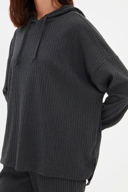 Trendyolmilla Lacivert Kapusonlu Fitilli Orme Pijama Tak?m? THMAW22AU0334  фото 4