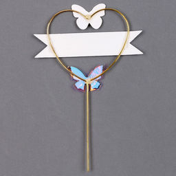 Топпер С днём рождения, бабочки в сердце, цвет фиолетовый - Страна карнавалия фото 3