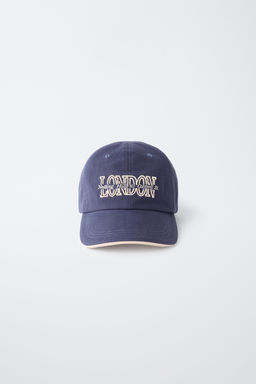 VARSITY CAP WITH EMBROIDERED TEXT