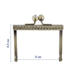 Gamma FER-13 Застежка для сумки фермуар 8 x 6.5 см 5 х 1 шт. №02 под состаренную бронзу