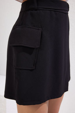 TRENDYOLMILLA Siyah Aksesuarl? Dokuma Sort Etek TWOAW24SR00061  фото 5