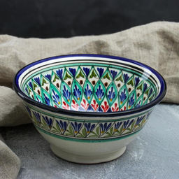 Коса Риштанская Керамика Узоры, 18 см, большая, микс - Шафран фото 8