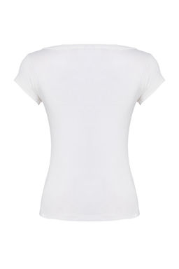 Trendyolmilla Ekru Kare Yaka Fitted/Vucuda Oturan Orme Bluz TWOSS25BZ00020 фото 8