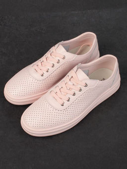 05-PDXL143-3 PINK Кроссовки женские (натуральная кожа)