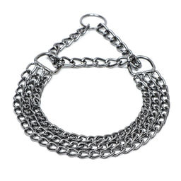 Ошейник - полуудавка металлический трехрядный, 40 см, толщина проволоки 2 мм, черный - Пижон фото 3