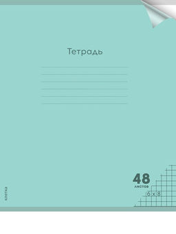 Цена за 2 шт. Тетрадь 48л. Prof-Press "Пастель Green" клетка (48-1348) пластиковая обложка