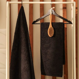 Полотенце махровое «Этель. Терри», 70×140 см, хлопок 100%, чёрное