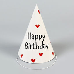 Колпак бумажный на день рождения Happy Birthday, набор 6 шт.