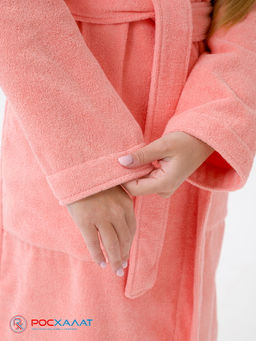 Женский халат с капюшоном светло-коралловый МЗ-06 (6) - Росхалат фото 9