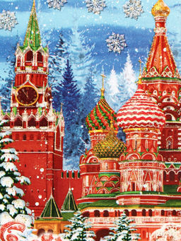 Цена за 10 шт. Подарочная новогодняя коробка «Кремль» конфета красная, 20×10×6 см