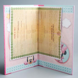 Свидетельство о рождении «Минни малышка», Минни Маус, размер файла 21×30 см Disney, новый формат свидетельства