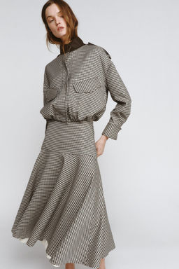 ZW COLLECTION CHECK BOMBER JACKET - Zara фото 12