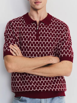 Джемпер поло из жаккарда ZR2605043305-70 / Zarina