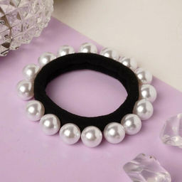 Цена за 6 шт. Резинка для волос «Агния», белая