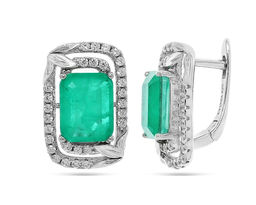 Серьги, турмалин параиба выращ., МЦВ73